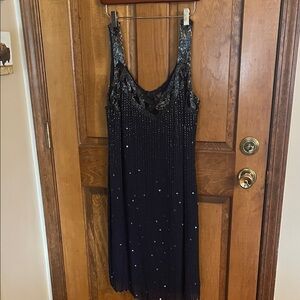 Sequin Embellished Blue Dress